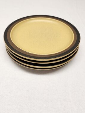 Vintage Arrowstone Zuni Maize Dinner Plates Set 4 MCM Kasuga Japan Stoneware 70s
